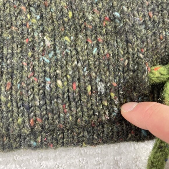 Aran Sweater Market 100%  Wool Pullover Hoodie Green Made in Ireland Read* - Picture 13 of 16